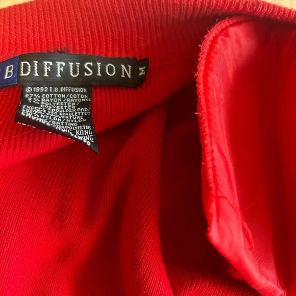 I.B Diffusion vintage cardigan M patchwork is crazy! Oversized and shoulder pads - Picture 5 of 13